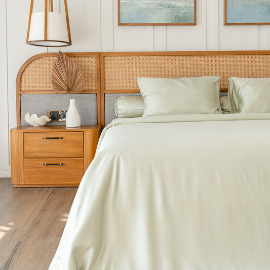 Bring Calm To Your Bedroom With The Soft Touch Of Dusty Green Bamboo Bedding