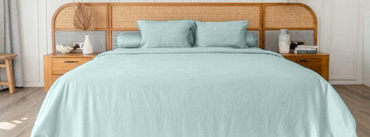 Experience Luxury Sleep With IndoLinen Bamboo Lyocell Bed Set In Baby Blue
