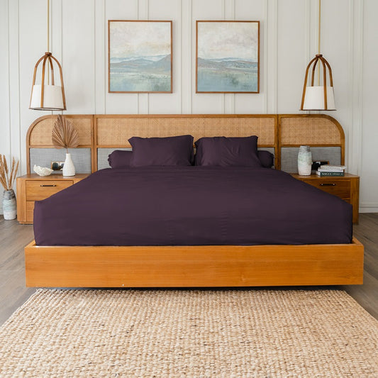 Bed Set Standard 100% Cotton Plum