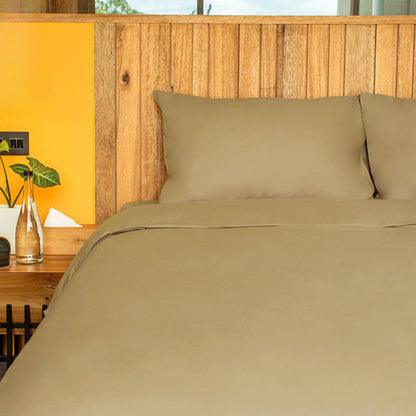 Bed Set Standard 100% Cotton Khaki