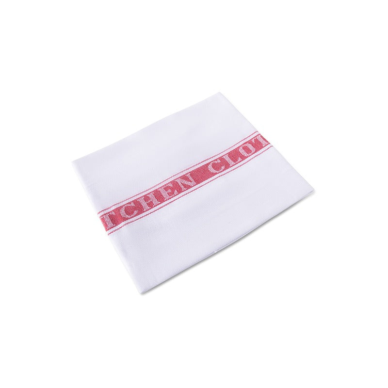 Kitchen Towel Stripe - White Red