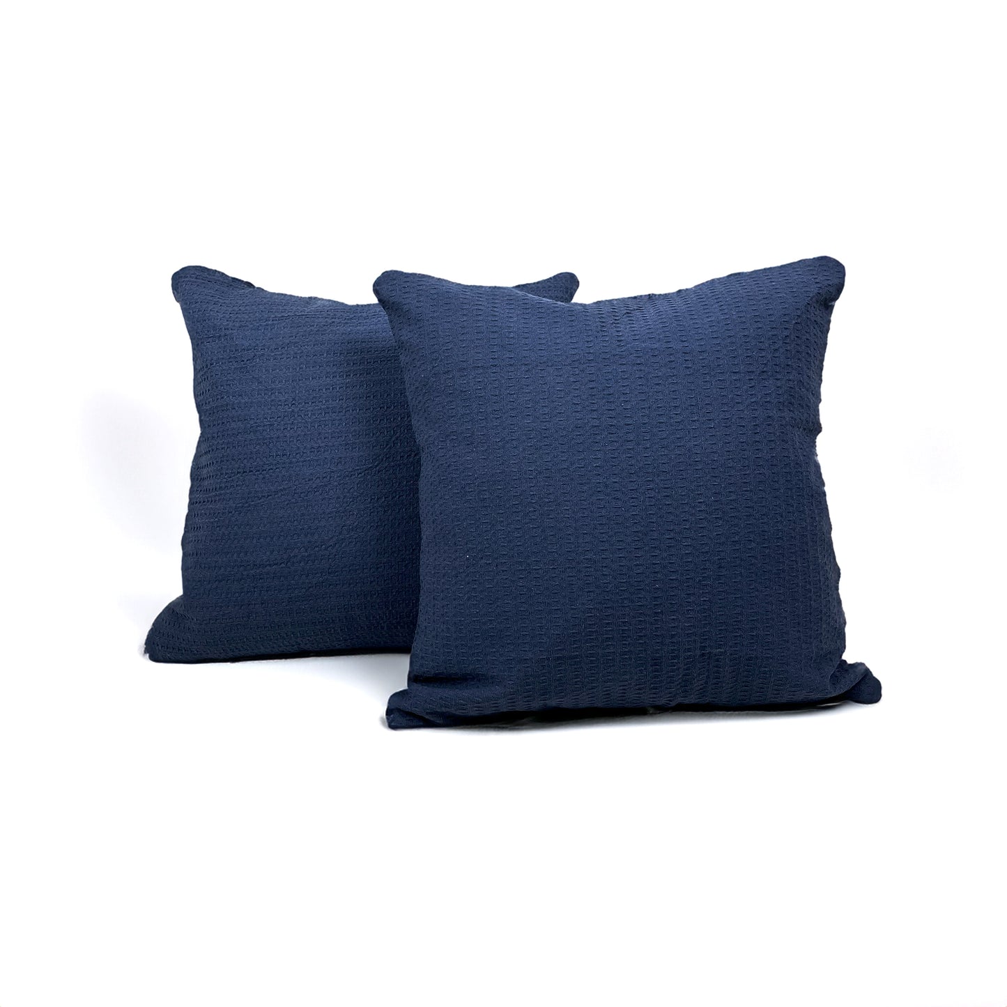 Set Cushion Cover Cotton Waffle Navy 40x40cm