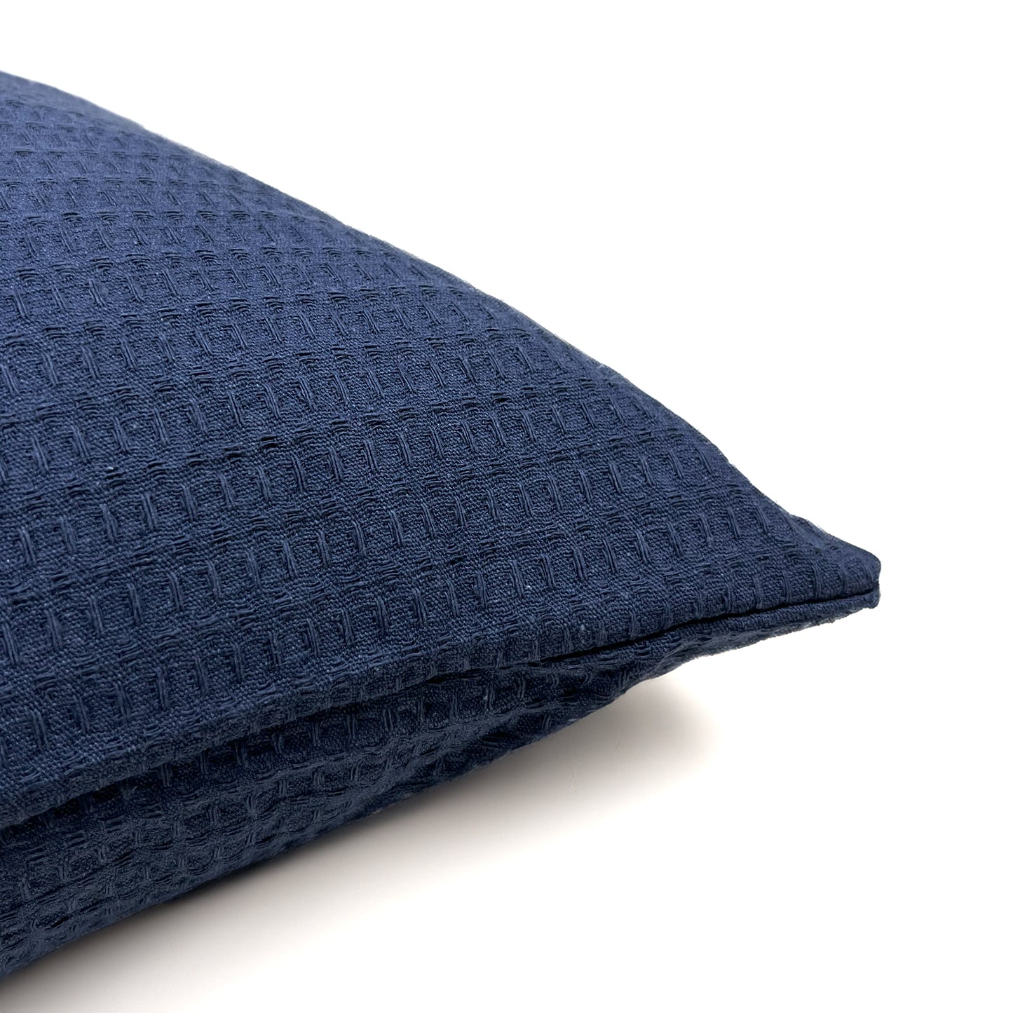 Set Cushion Cover Cotton Waffle Navy 40x40cm