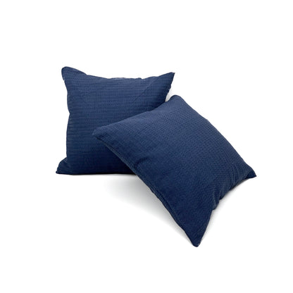 Set Cushion Cover Cotton Waffle Navy 40x40cm