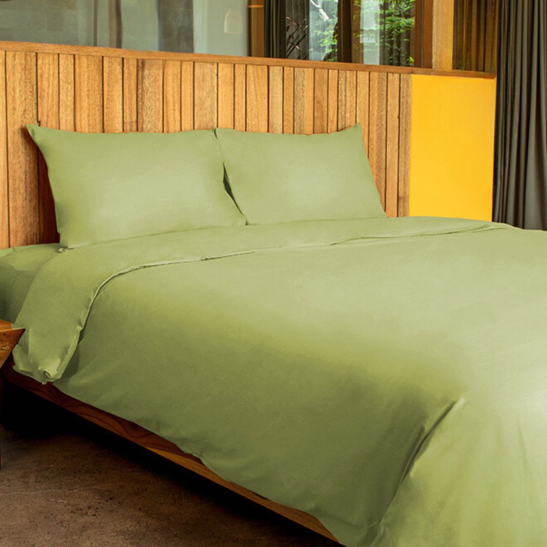 Bed Set Standard 100% Cotton Olive