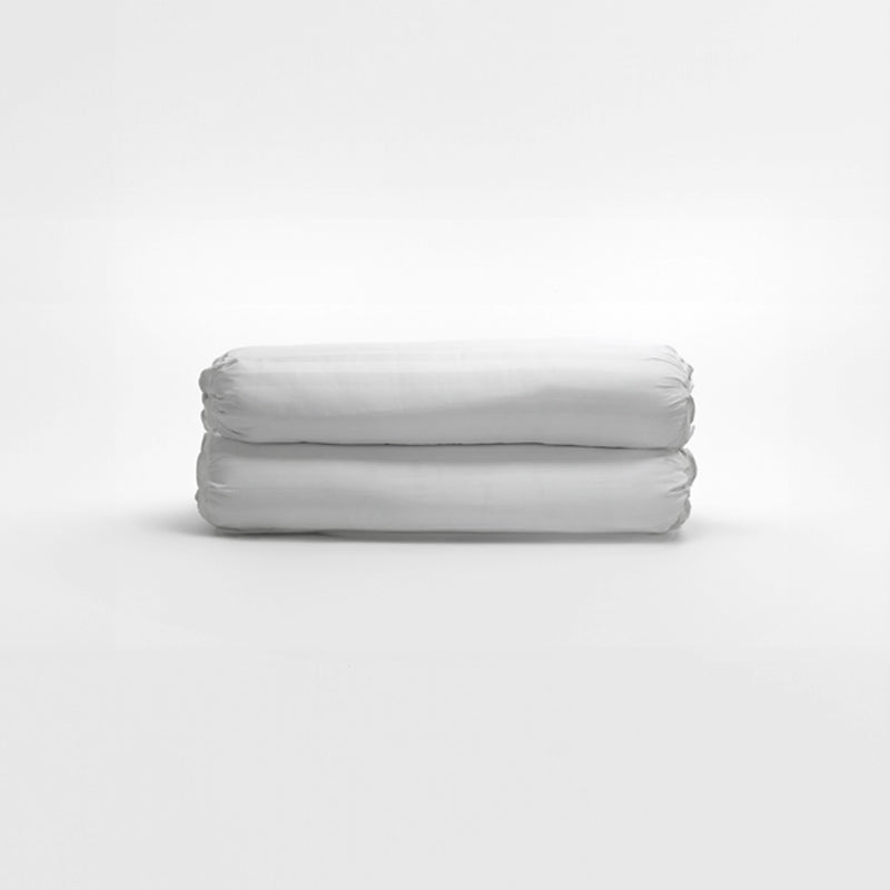 Set Bolster Case TC 300 Stripe 3cm White 100% Cotton