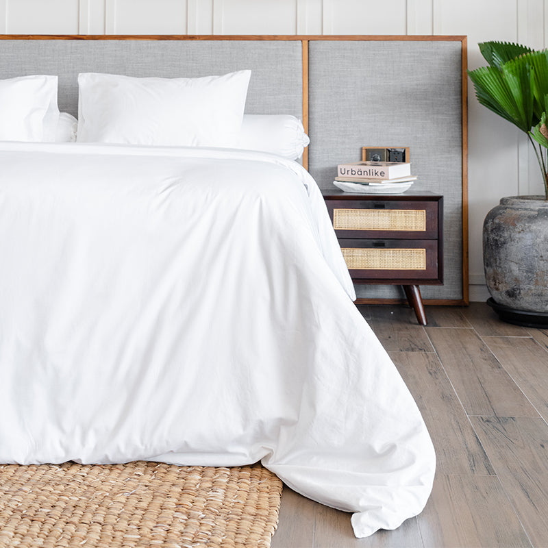 Duvet Cover TC 400 Plain White 100% Cotton