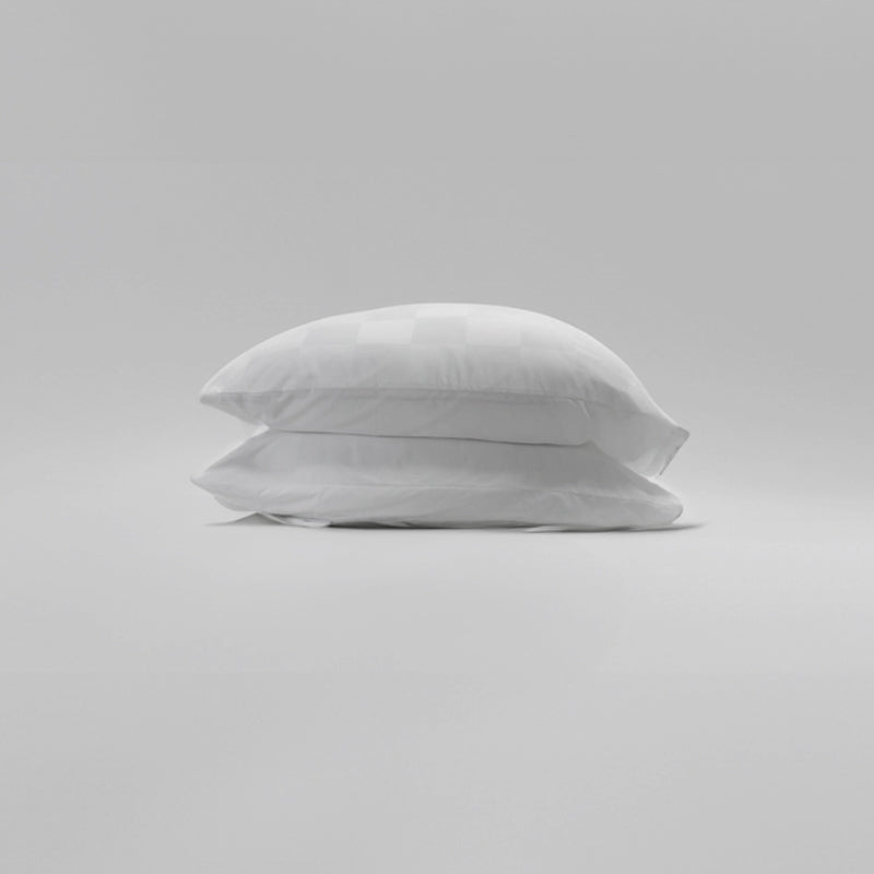 Set Pillow Case Standard TC 300 Square 9cm White 100% Cotton