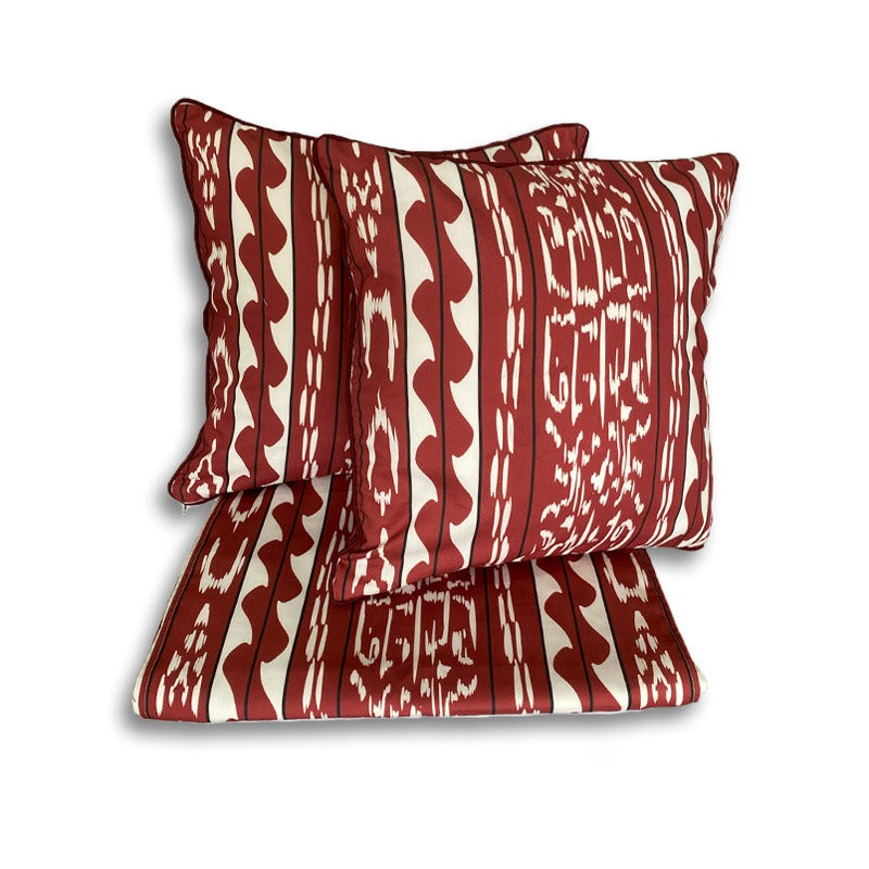 Red And White Ikat Independence Runner Set