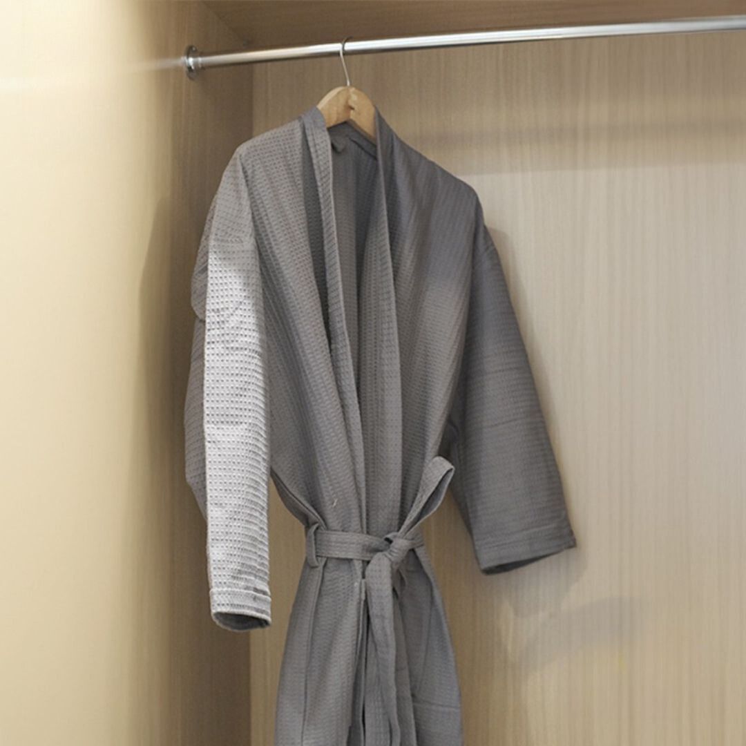 Bathrobe Cotton Waffle - Grey