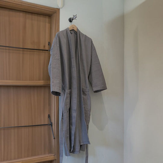 Bathrobe Cotton Waffle - Grey