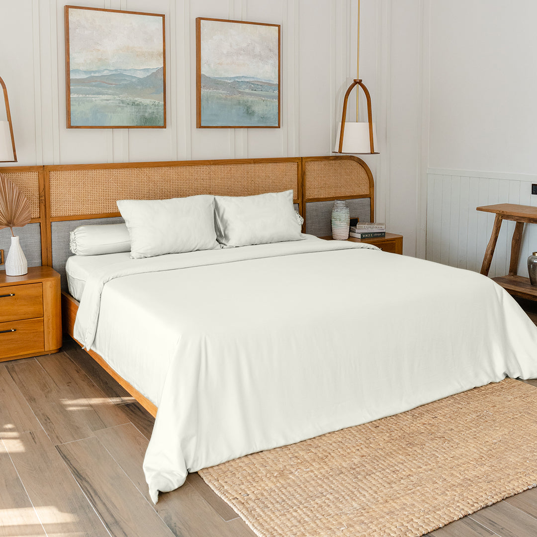 Bamboo Lyocell Bed Set Standard - White